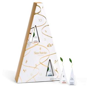 imageTea Forte Winter Chalet Mini Advent Calendar 12 Days of Cozy Holiday Tea Gift Set of 12 Infuser Tea Bags with Numbered Doors Variety Pack of Assorted Premium Loose Leaf Tea BagsWinter Chalet