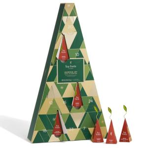 imageTea Forte Winter Chalet Mini Advent Calendar 12 Days of Cozy Holiday Tea Gift Set of 12 Infuser Tea Bags with Numbered Doors Variety Pack of Assorted Premium Loose Leaf Tea BagsWarming Joy  Herbal