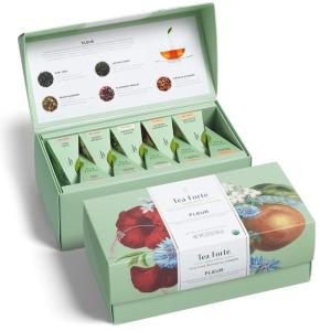 imageTea Forte Fleur Tea Samplers with 20 Pyramid Tea Infuser Bags  Fruit Herb and Flower Tea  Presentation Box Assorted Variety Tea Box20 Count Pack of 1