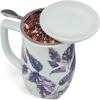 imageTea Forte Demoiselle Fiore Ceramic 14 ounce Tea Mug with Infuser and Lid Ceramic Cup with Handle for Steeping Loose Leaf Teas Dishwasher ampamp Microwave SafeDemoiselle