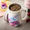 imageTea Forte Demoiselle Fiore Ceramic 14 ounce Tea Mug with Infuser and Lid Ceramic Cup with Handle for Steeping Loose Leaf Teas Dishwasher ampamp Microwave SafeVerbena Blossom