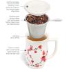 imageTea Forte Fiore Ceramic Tea Mug with Infuser and Lid Sakura 14 oz Ceramic Cup with Handle for Steeping Loose Leaf Tea Dishwasher ampamp Microwave SafeSakura