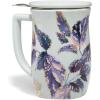 imageTea Forte Demoiselle Fiore Ceramic 14 ounce Tea Mug with Infuser and Lid Ceramic Cup with Handle for Steeping Loose Leaf Teas Dishwasher ampamp Microwave SafeDemoiselle