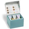 imageTea Forte Demoiselle 3Piece Premium Tea Gift Set with Indigo Cafe Cup and Lid Tea Tray and 10 Count Mini Presentation Box 2 of Each Variety Handcrafted Pyramid Infuser Tea BagsWellbeing