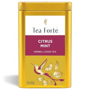 imageTea Forte Citrus Mint Premium Loose Leaf CaffeineFree Herbal Tea Blend Canister Makes 3550 CupsCitrus Mint