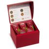imageTea Forte Warming Joy Holiday 3Piece Premium Tea Gift Set with Red Cafe Cup and Lid Tea Tray and 10 Count Mini Presentation Box 2 of Each Blend Handcrafted Pyramid Infuser Tea Bags