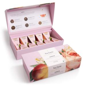 imageTea Forte Warming Joy Holiday Premium Petite Presentation Box Gift Set Sampler 10 Count 2 of Each Blend Individually Wrapped Handcrafted Pyramid Infuser BagsSampler  Jardin
