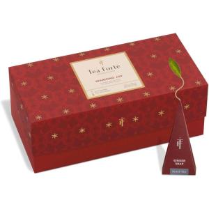 imageTea Forte Warming Joy Holiday Premium Presentation Box Gift Set Sampler 20 Count 4 of Each Blend Individually Wrapped Handcrafted Pyramid Infuser BagsWarming Joy