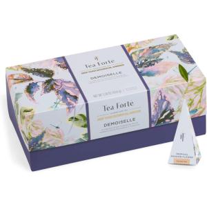 imageTea Forte Warming Joy Holiday Premium Presentation Box Gift Set Sampler 20 Count 4 of Each Blend Individually Wrapped Handcrafted Pyramid Infuser BagsDemoiselle