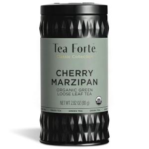 imageTea Forte Jasmine Green Premium Loose Leaf Caffeinated Green Tea Blend Canister Makes 3550 CupsCherry Marzipan