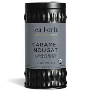 imageTea Forte Earl Grey Premium Loose Leaf Caffeinated Black Tea Blend Canister Makes 3550 CupsCaramel Nougat