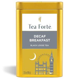imageTea Forte Earl Grey Premium Loose Leaf Caffeinated Black Tea Blend Canister Makes 3550 CupsDecaf Breakfast