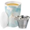 imageTea Forte DoubleWalled Ceramic Kati Cup Removable Stainless Steel Infuser Basket and Lid Steeps 12 oz Loose Leaf Tea Dishwasher ampamp Microwave Safe JubileeWellbeing