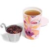 imageTea Forte DoubleWalled Ceramic Kati Cup Removable Stainless Steel Infuser Basket and Lid Steeps 12 oz Loose Leaf Tea Dishwasher ampamp Microwave Safe JubileeMariposa