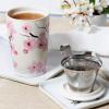 imageTea Forte DoubleWalled Ceramic Kati Cup Removable Stainless Steel Infuser Basket and Lid Steeps 12 oz Loose Leaf Tea Dishwasher ampamp Microwave Safe JubileeHanami