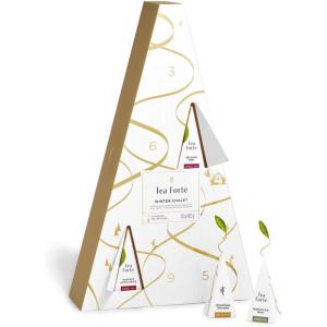 imageTea Forte Advent Calendar Premium Pyramid Tea Gift Set Sampler 12 Count Individually Wrapped Handcrafted Infusers Winter Chalet