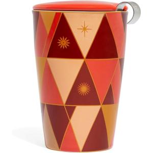 imageTea Forte DoubleWalled Ceramic Kati Cup Removable Stainless Steel Infuser Basket and Lid Steeps 12 oz Loose Leaf Tea Dishwasher ampamp Microwave Safe JubileeWarming Joy