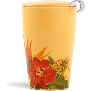 imageTea Forte DoubleWalled Ceramic Kati Cup Removable Stainless Steel Infuser Basket and Lid Steeps 12 oz Loose Leaf Tea Dishwasher ampamp Microwave Safe JubileeParadis