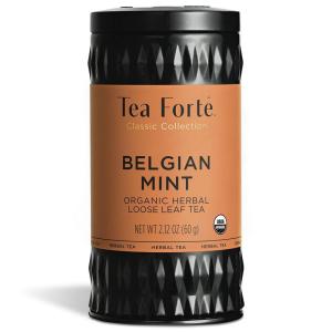 imageTea Forte Pink Papaya Nectar Premium Loose Leaf CaffeineFree Herbal Tea Blend Canister Makes 3550 CupsBelgian Mint