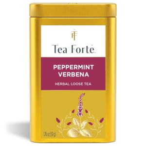 imageTea Forte Pink Papaya Nectar Premium Loose Leaf CaffeineFree Herbal Tea Blend Canister Makes 3550 CupsPeppermint Verbena