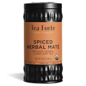imageTea Forte Pink Papaya Nectar Premium Loose Leaf CaffeineFree Herbal Tea Blend Canister Makes 3550 CupsSpiced Herbal Mat