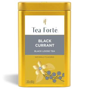 imageTea Forte Black Lychee Premium Loose Leaf Caffeinated Black Tea Blend Blend Canister Makes 3550 CupsBlack Currant