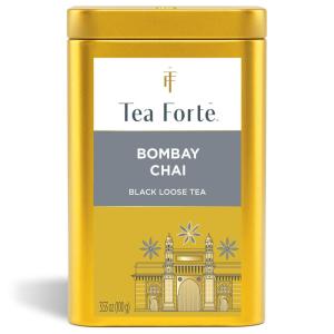 imageTea Forte Black Lychee Premium Loose Leaf Caffeinated Black Tea Blend Blend Canister Makes 3550 CupsBombay Chai