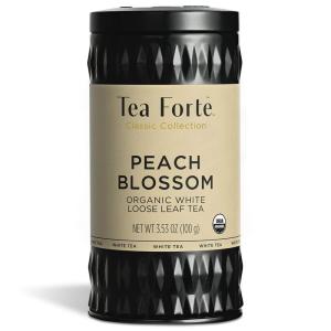 imageTea Forte White Ginger Pear Premium Loose Leaf Caffeinated White Tea Blend Canister Makes 3550 CupsPeach Blossom