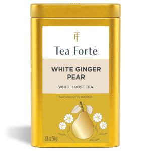 imageTea Forte White Ginger Pear Premium Loose Leaf Caffeinated White Tea Blend Canister Makes 3550 CupsWhite Ginger Pear