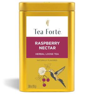 imageTea Forte African Solstice Premium Loose Leaf CaffeineFree Herbal Tea Blend Canister Makes 3550 CupsRaspberry Nectar