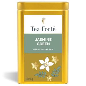 imageTea Forte Cherry Blossom Premium Loose Leaf Caffeinated Green Tea Blend Canister Makes 3550 CupsJasmine