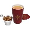 imageTea Forte DoubleWalled Ceramic Kati Cup Removable Stainless Steel Infuser Basket and Lid Steeps 12 oz Loose Leaf Tea Dishwasher ampamp Microwave Safe Warming JoyWarming Joy  Snowflake