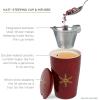 imageTea Forte DoubleWalled Ceramic Kati Cup Removable Stainless Steel Infuser Basket and Lid Steeps 12 oz Loose Leaf Tea Dishwasher ampamp Microwave Safe Warming JoyWarming Joy  Snowflake