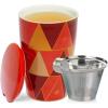 imageTea Forte DoubleWalled Ceramic Kati Cup Removable Stainless Steel Infuser Basket and Lid Steeps 12 oz Loose Leaf Tea Dishwasher ampamp Microwave Safe Warming JoyWarming Joy