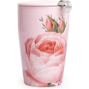 imageTea Forte DoubleWalled Ceramic Kati Cup Removable Stainless Steel Infuser Basket and Lid Steeps 12 oz Loose Leaf Tea Dishwasher ampamp Microwave Safe Warming JoyJardin