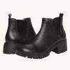 imageJuliet Holy Boys Girls Ankle Boots Platform Chunky Block Heel Slip On Lug Sole Chelsea Booties for Toddler Little Big KidBlack