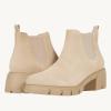imageJuliet Holy Boys Girls Ankle Boots Platform Chunky Block Heel Slip On Lug Sole Chelsea Booties for Toddler Little Big KidNaked Color