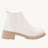 imageJuliet Holy Boys Girls Ankle Boots Platform Chunky Block Heel Slip On Lug Sole Chelsea Booties for Toddler Little Big KidWhite