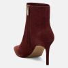 imageJuliet Holy Womens Ankle Boots Pointed Toe Side Zipper Heeled Booties Party Dress Stiletto BootsDark Brown
