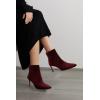 imageJuliet Holy Womens Ankle Boots Pointed Toe Side Zipper Heeled Booties Party Dress Stiletto BootsDark Brown