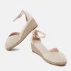 imageJuliet Holy Womens Espadrilles Sandals Closed Toe Platform Ankle Strap Casual Summer WedgesStyle 1 Beige