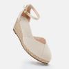 imageJuliet Holy Womens Espadrilles Sandals Closed Toe Platform Ankle Strap Casual Summer WedgesStyle 1 Beige