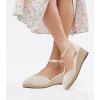 imageJuliet Holy Womens Espadrilles Sandals Closed Toe Platform Ankle Strap Casual Summer WedgesStyle 1 Beige