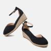 imageJuliet Holy Womens Espadrilles Sandals Closed Toe Platform Ankle Strap Casual Summer WedgesStyle 1 Black