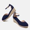 imageJuliet Holy Womens Espadrilles Sandals Closed Toe Platform Ankle Strap Casual Summer WedgesStyle 1 Navy