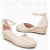 imageJuliet Holy Womens Espadrilles Sandals Closed Toe Platform Ankle Strap Casual Summer WedgesStyle 1 Nude
