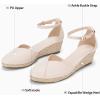 imageJuliet Holy Womens Espadrilles Sandals Closed Toe Platform Ankle Strap Casual Summer WedgesStyle 1 Nude