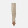 imageJuliet Holy Womens Knee High Boots Chunky High Heel Square Toe Side Zipper Wide Calf BootBeige