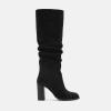 imageJuliet Holy Womens Knee High Boots Chunky High Heel Square Toe Side Zipper Wide Calf BootBlack