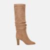imageJuliet Holy Womens Knee High Boots Pointed Toe Pull On Chunky Heel Winter BootiesKhaki